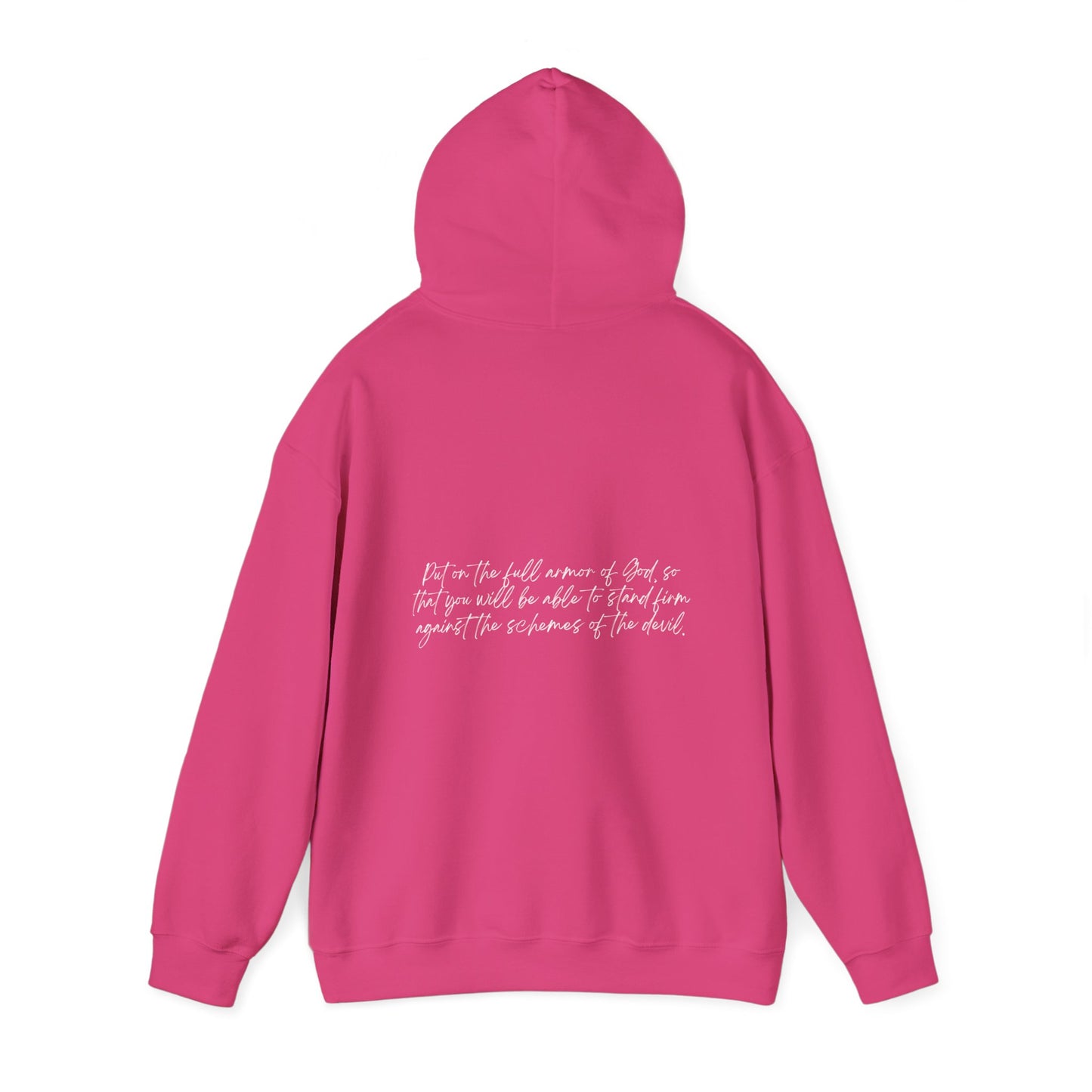 Ephesians 6:11 Armor w/ Full Scripture on Back Unisex Heavy Blend™ Hooded Sweatshirt