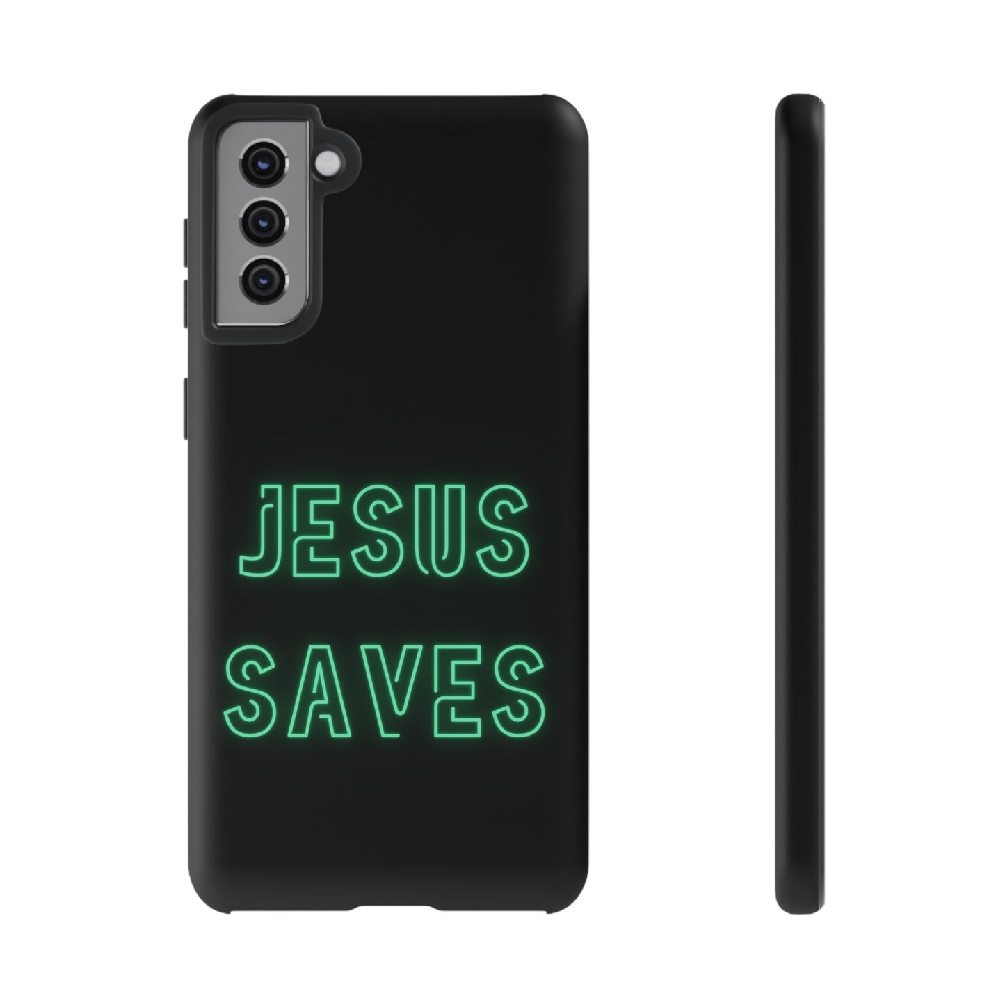 Jesus Saves Neon Signage Green Tough Cases