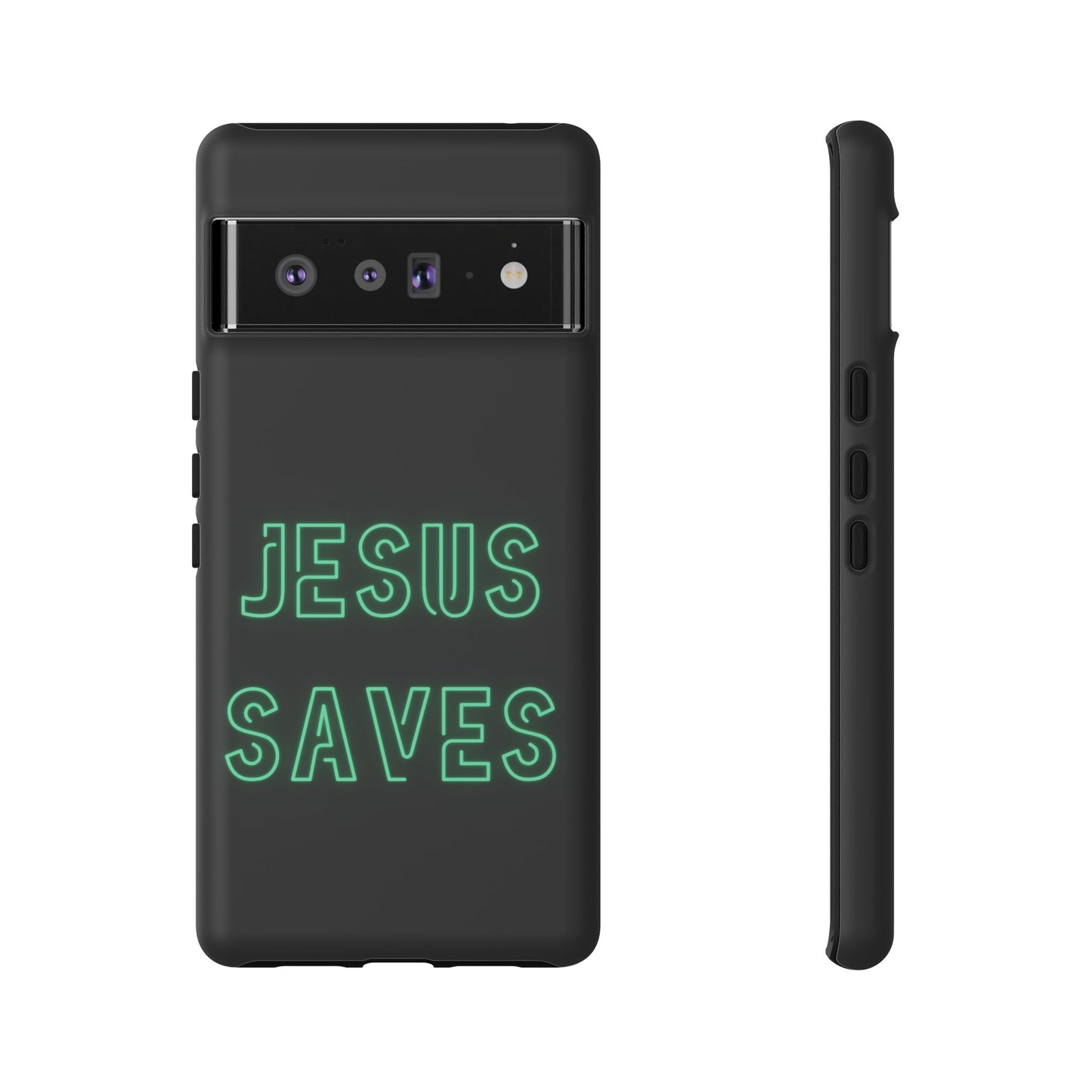 Jesus Saves Neon Signage Green Tough Cases