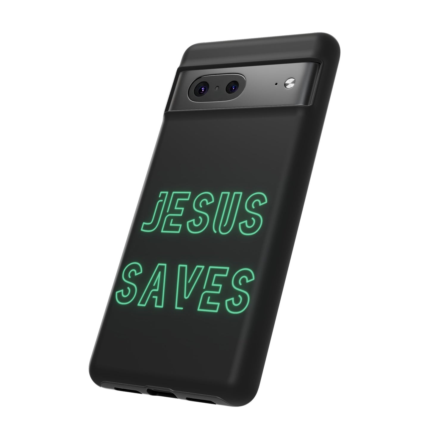 Jesus Saves Neon Signage Green Tough Cases