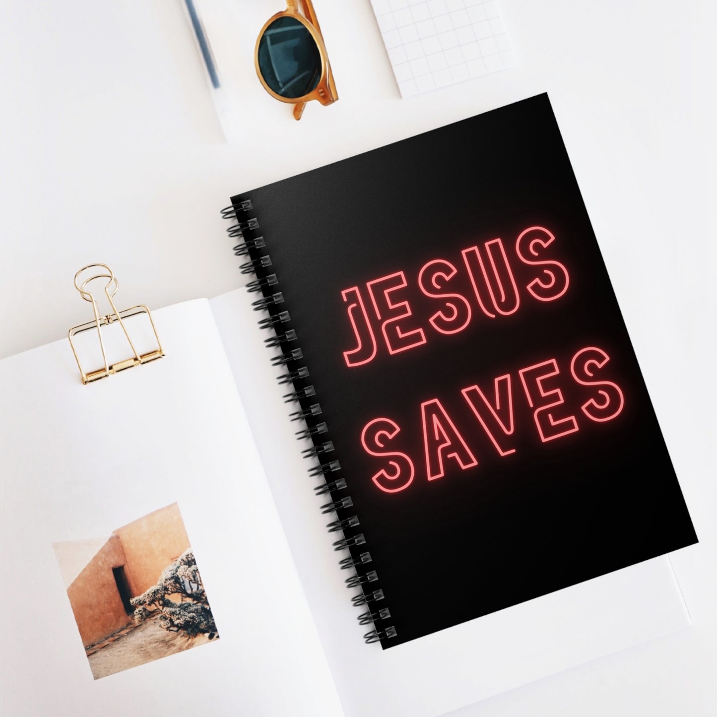 Jesus Saves Spiral Notebook - Ruled Line