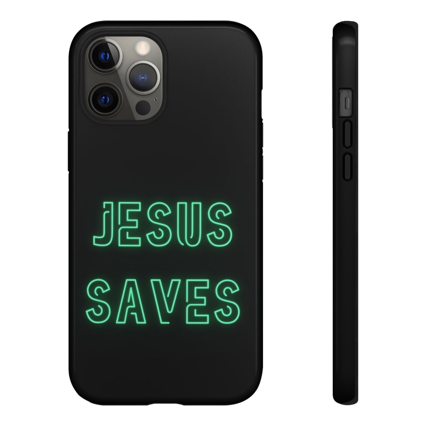 Jesus Saves Neon Signage Green Tough Cases