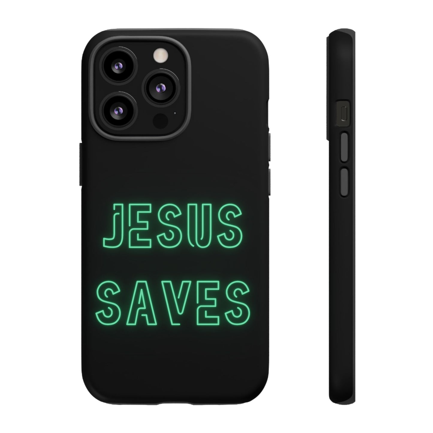 Jesus Saves Neon Signage Green Tough Cases