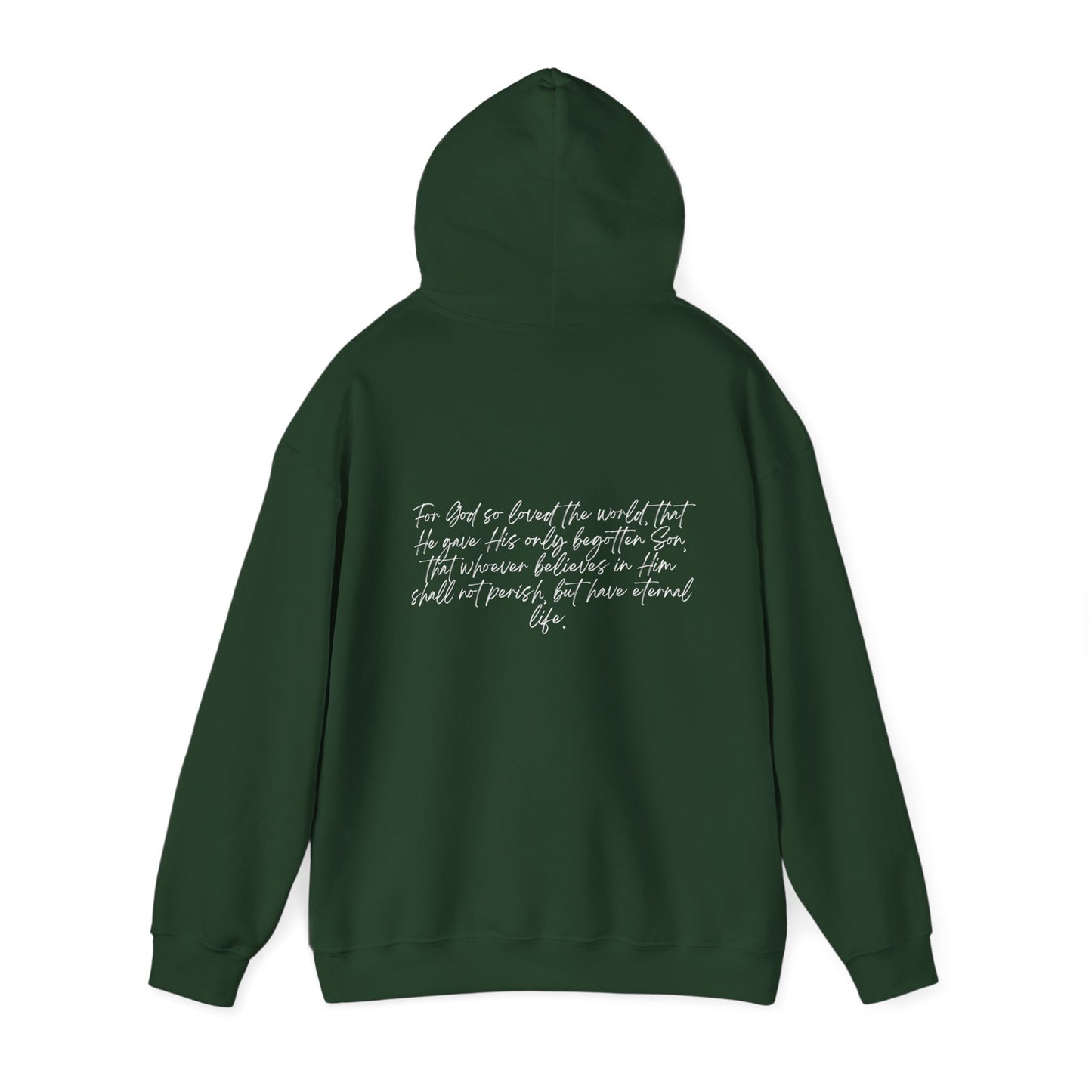 John 3:16 w/ Full Scripture On Back Unisex Heavy Blend™ Hooded Sweatshirt