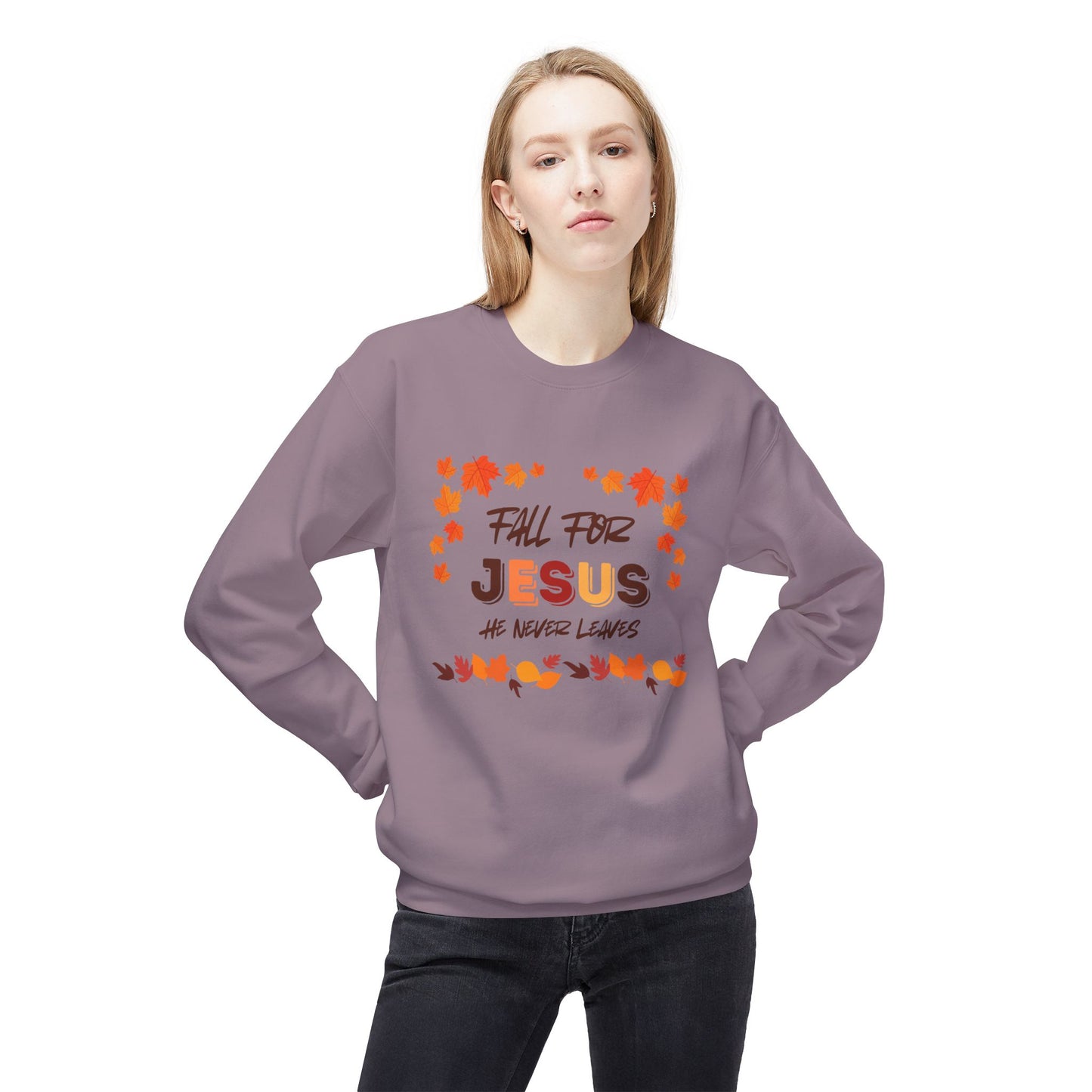 Fall For Jesus Harvest Unisex Midweight Softstyle Fleece Crewneck Sweatshirt