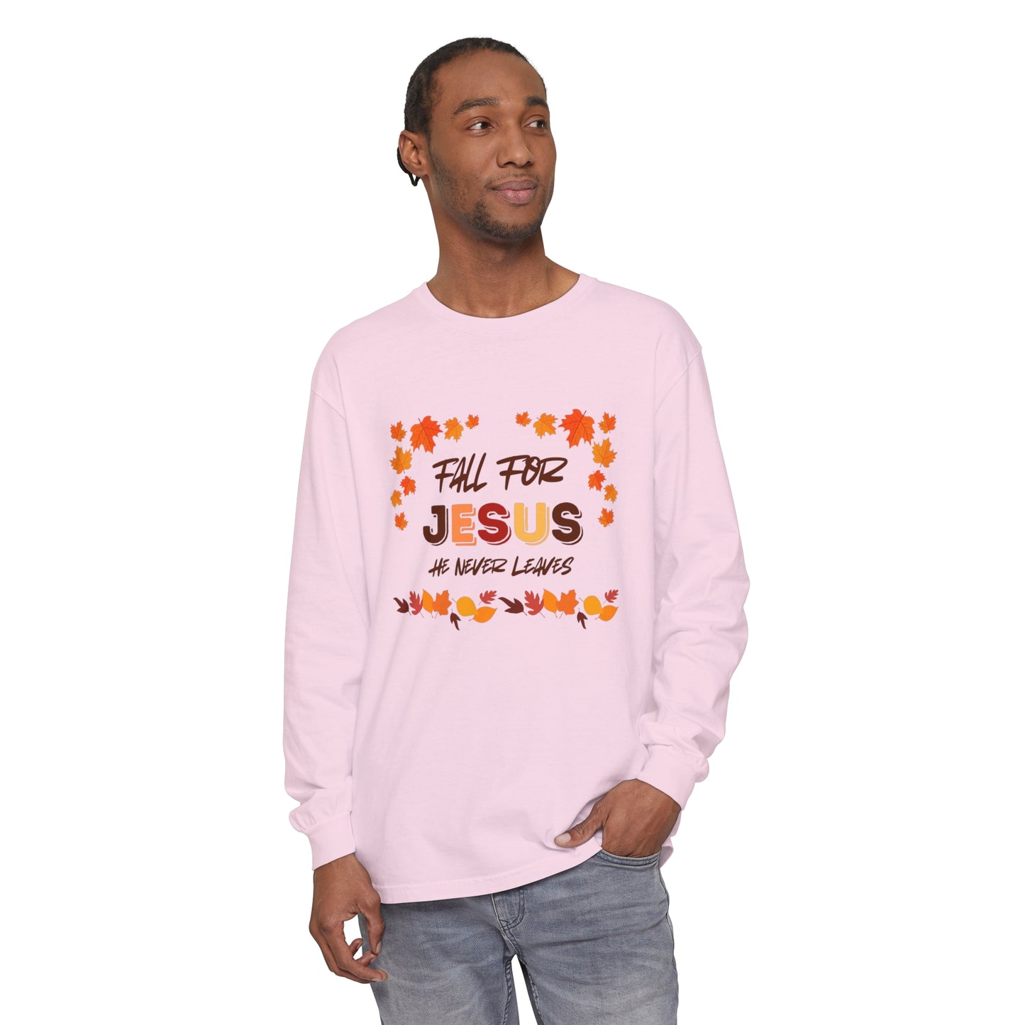 Fall For Jesus Harvest Long Sleeve T Unisex Garment-dyed Long Sleeve T-Shirt