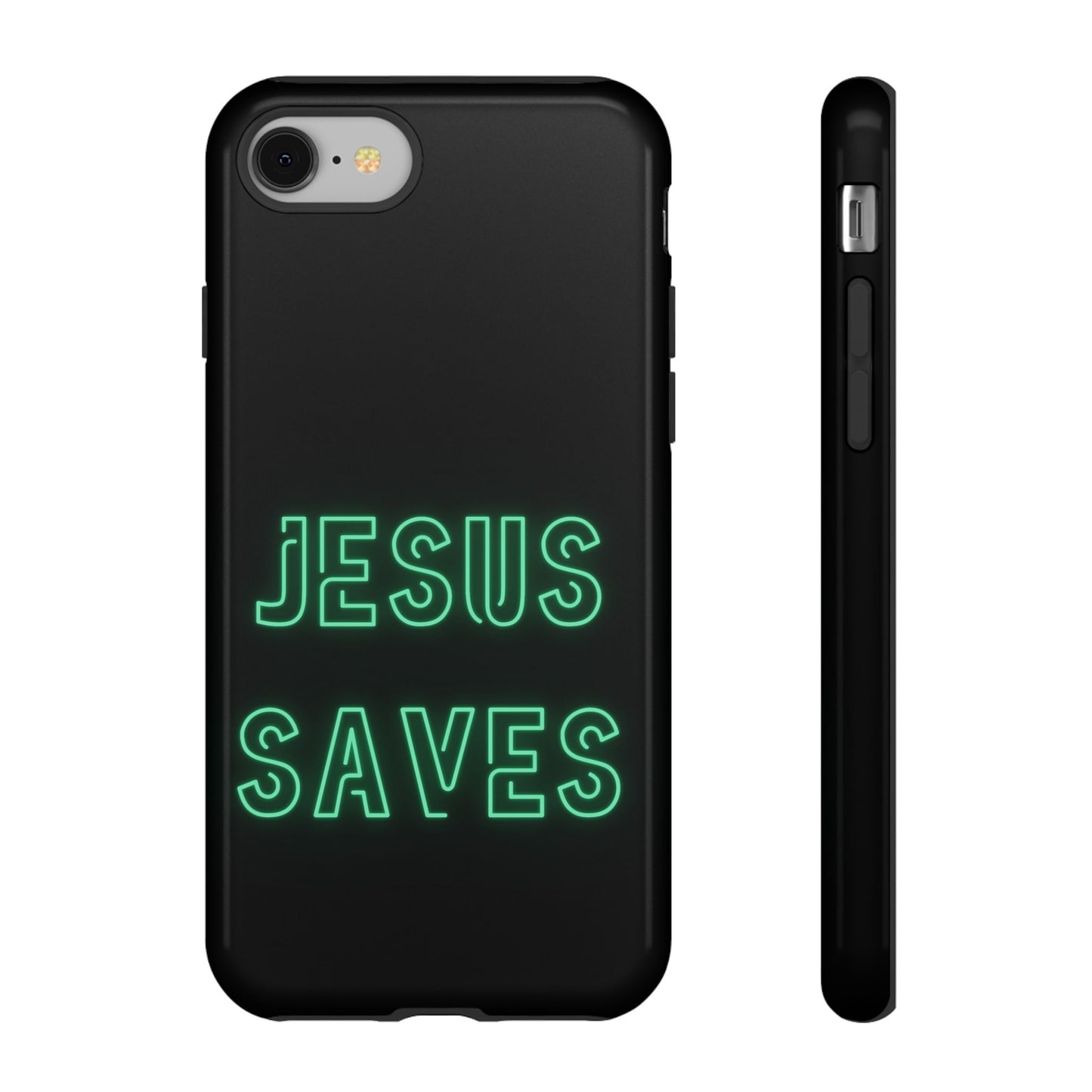 Jesus Saves Neon Signage Green Tough Cases