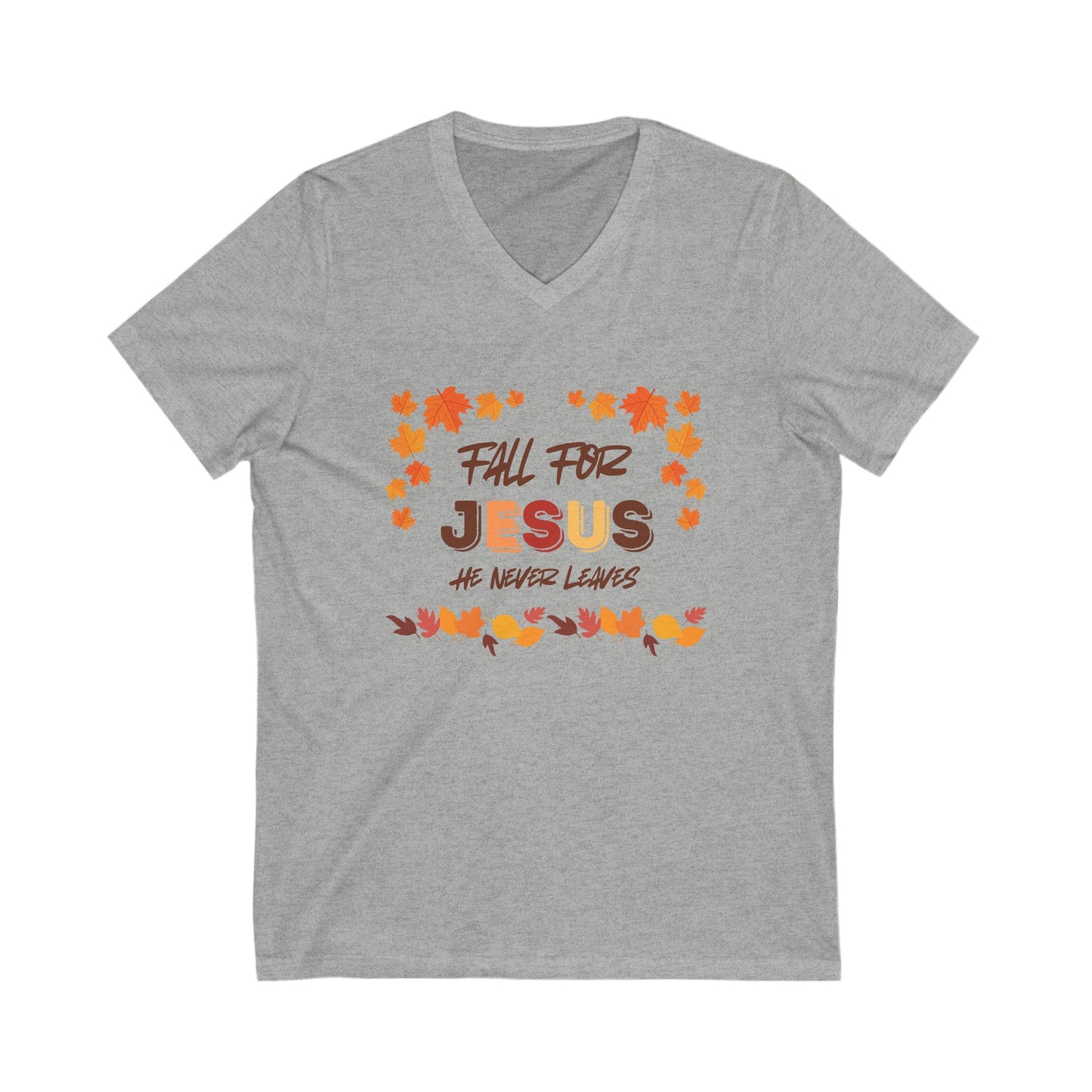 Fall For Jesus Harvest Unisex Jersey Short Sleeve V-Neck Tee