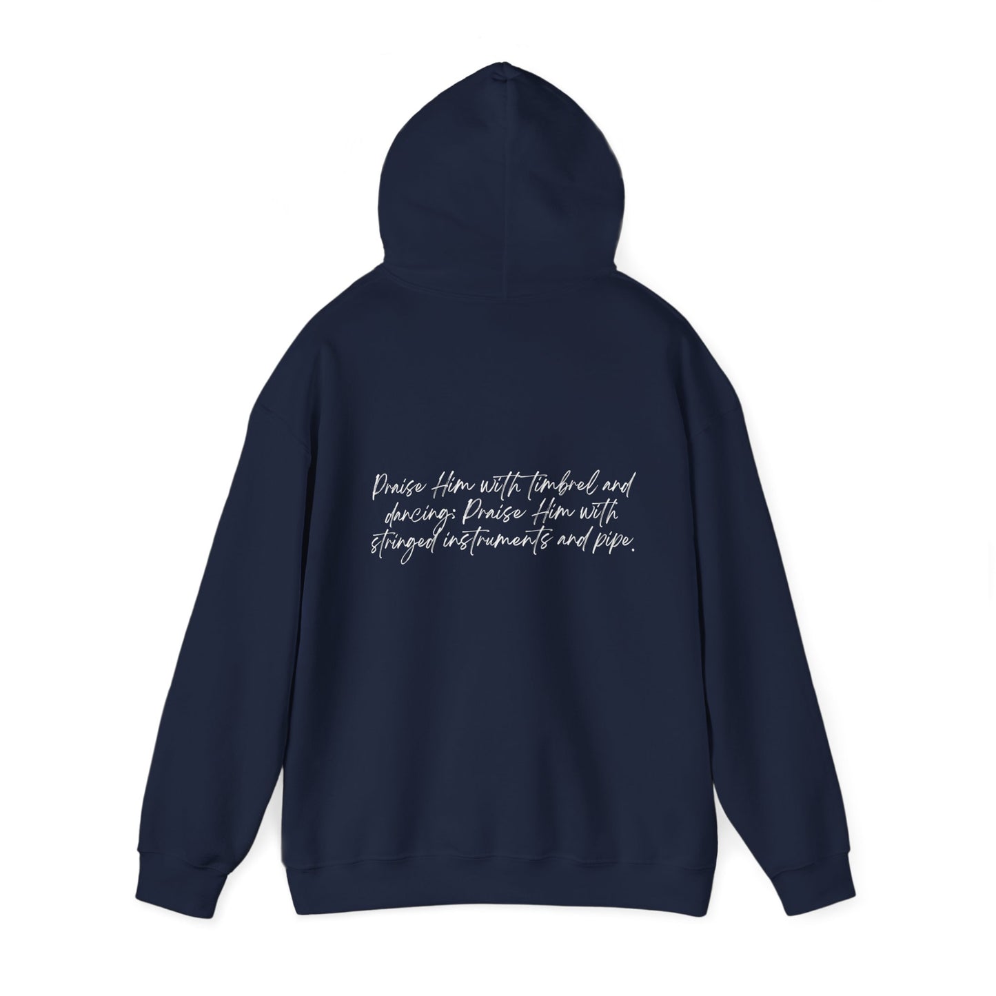 In Jesus Name I Play w/ Psalm 150:4 On Back Unisex Heavy Blend™ Hooded Sweatshirt