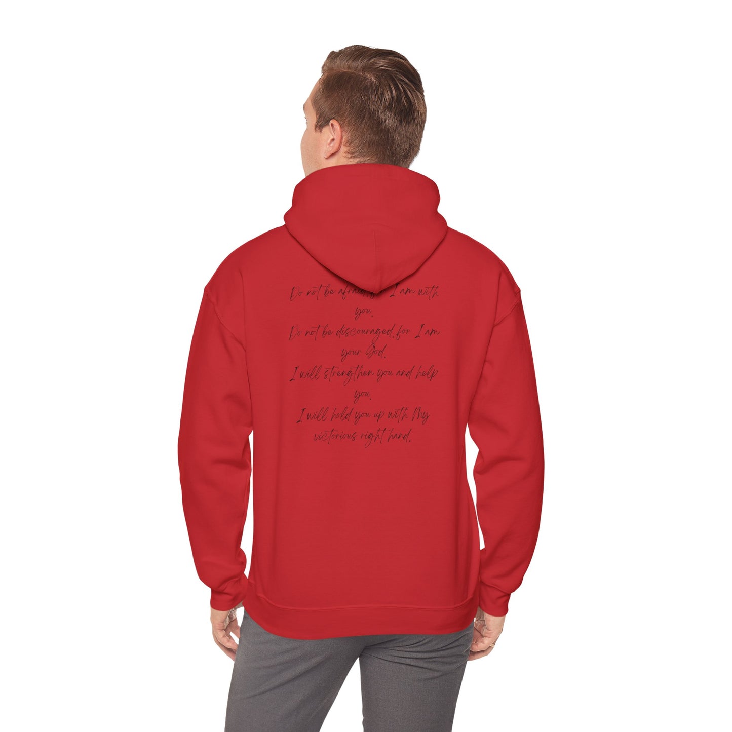 Isaiah 41:10 w/ Full Scripture On Back Unisex Heavy Blend™ Hooded Sweatshirt