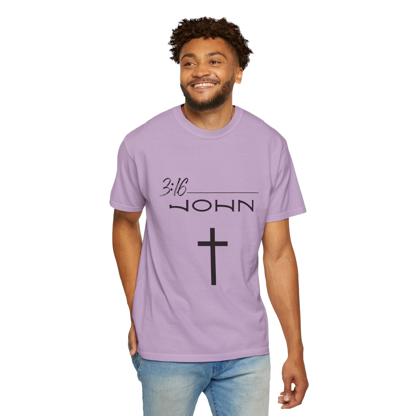 John 3:16 w/ Full Scripture on Back Unisex Garment-Dyed T-shirt