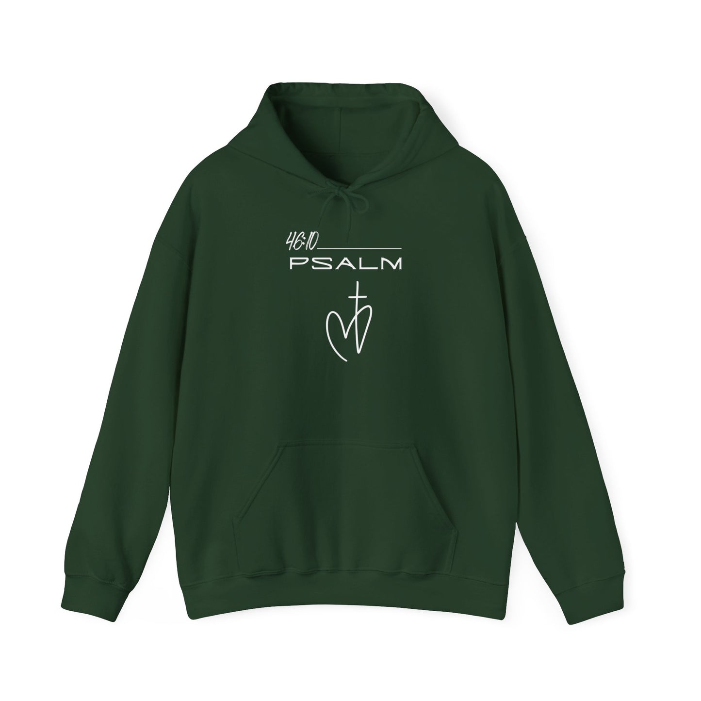 Psalm 46:10 w/ Full Scripture on Back Unisex Heavy Blend™ Hooded Sweatshirt