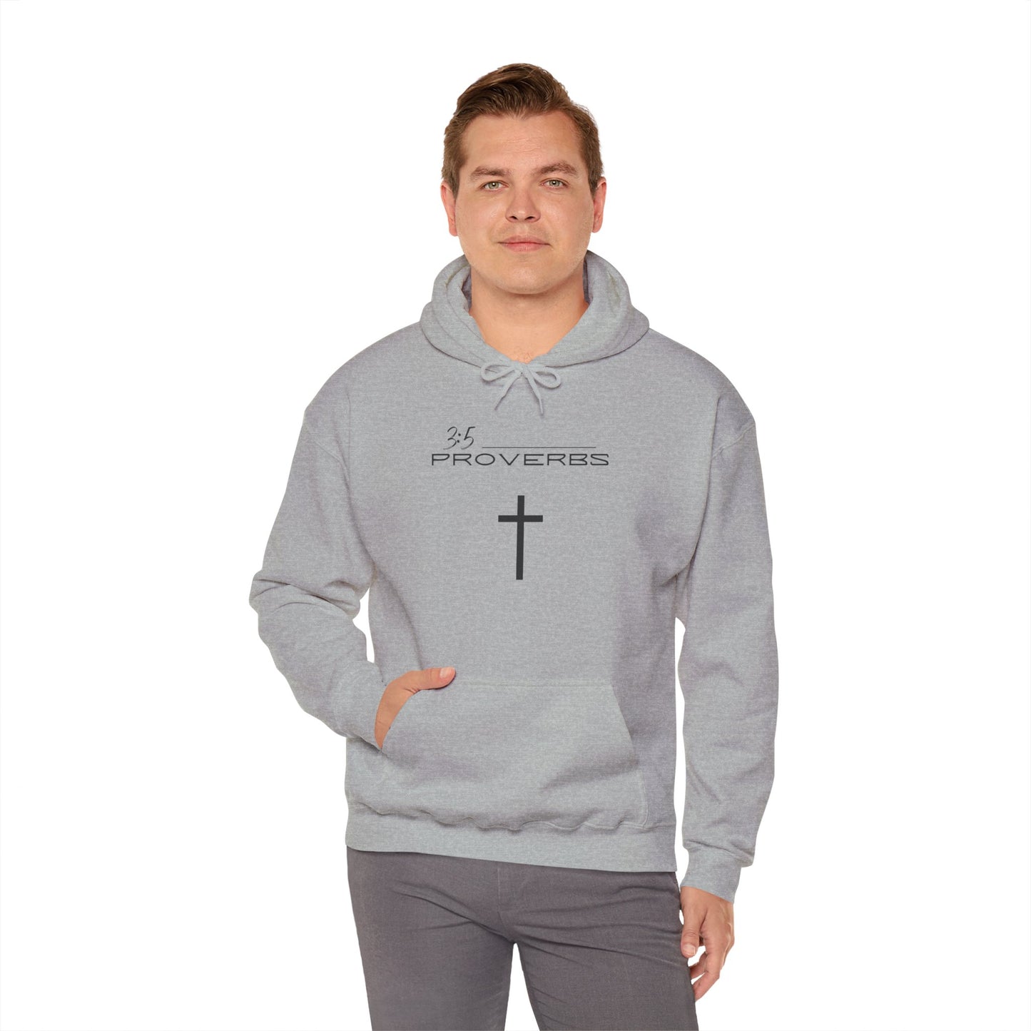 Proverbs 3:5 w/ Full Scripture On Back Unisex Heavy Blend™ Hooded Sweatshirt