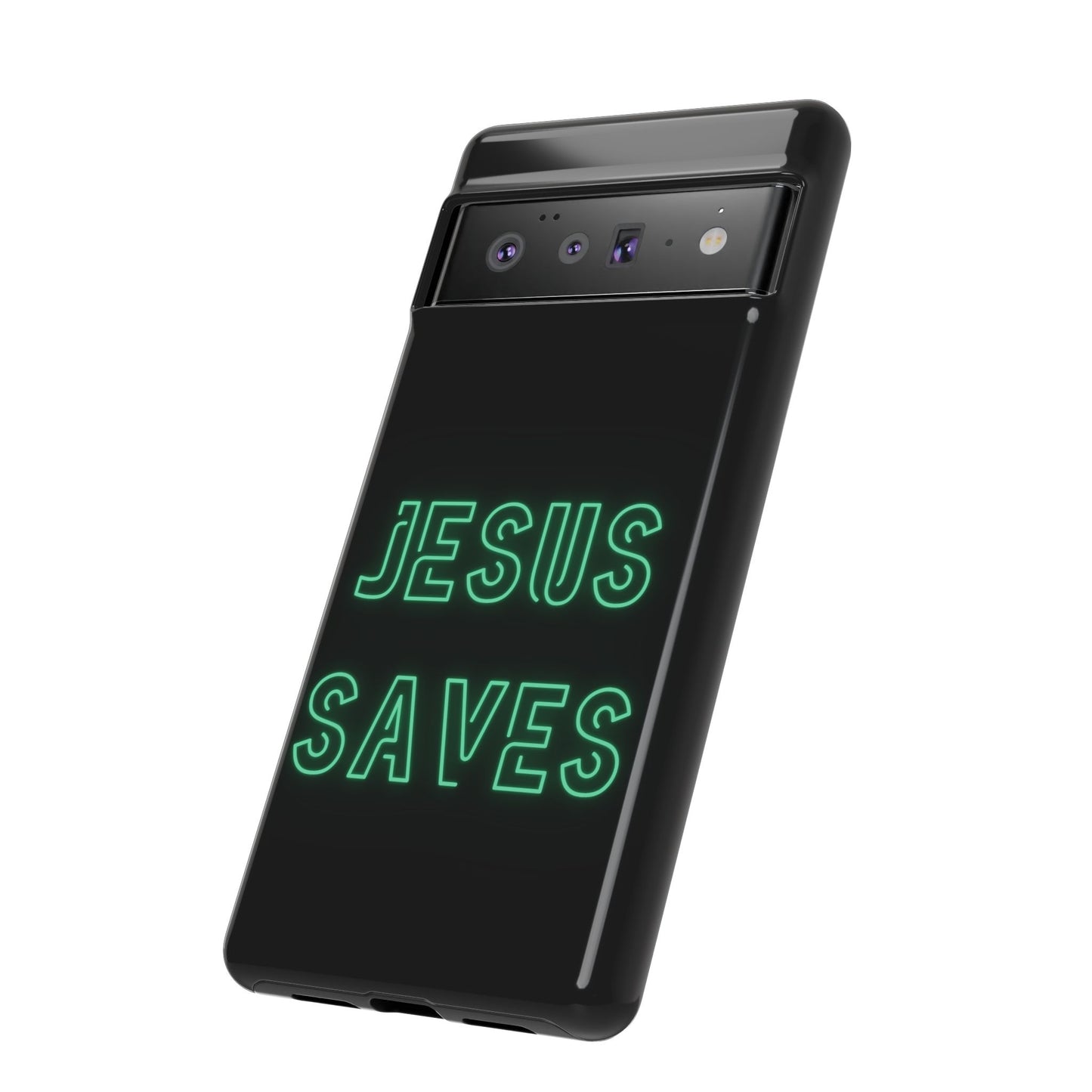 Jesus Saves Neon Signage Green Tough Cases