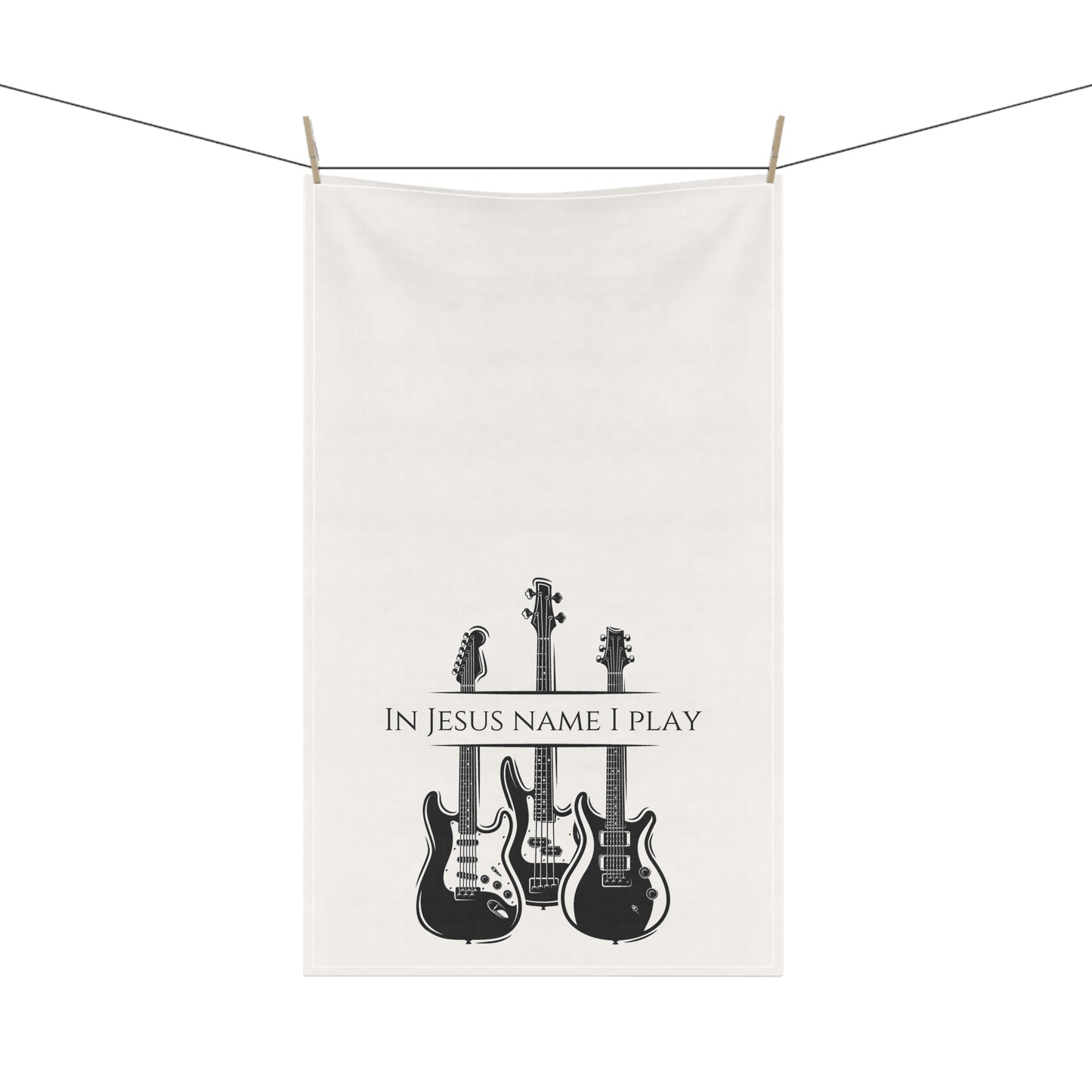 In Jesus Name I Play Tea Towels (cotton, poly)