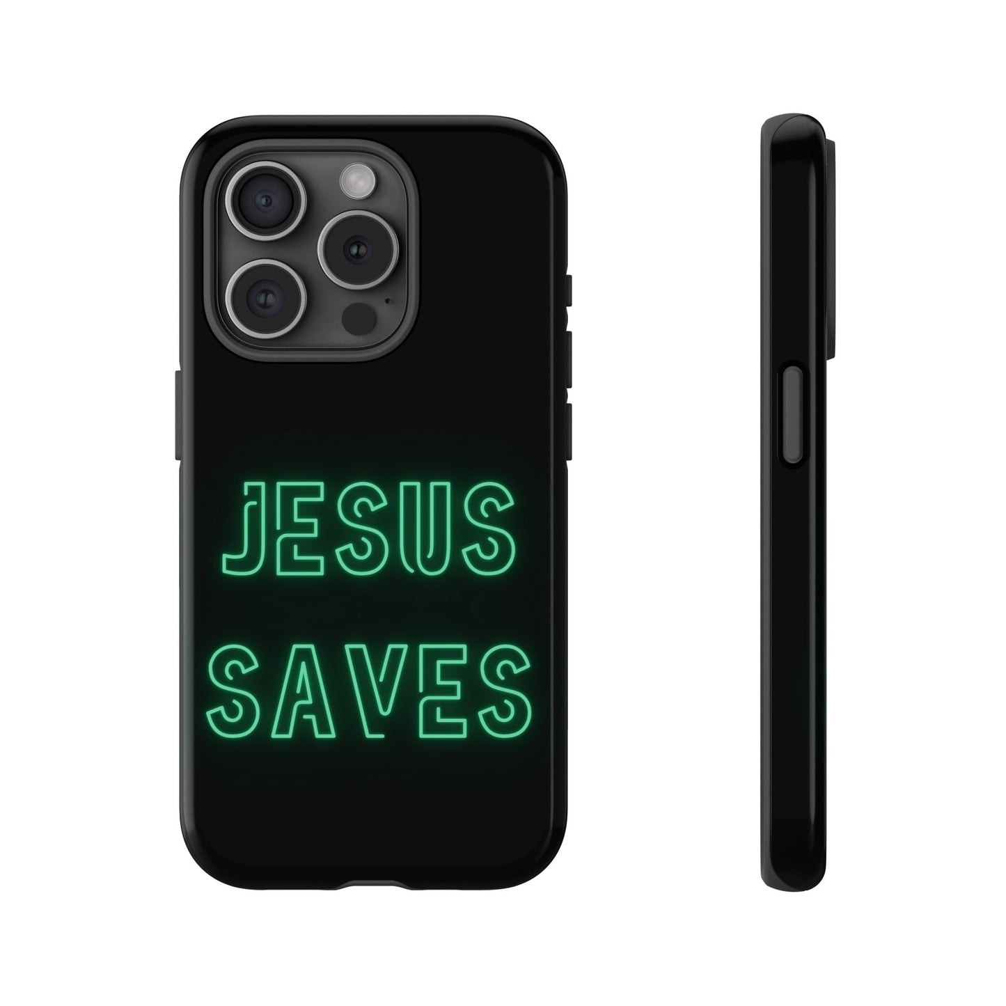 Jesus Saves Neon Signage Green Tough Cases