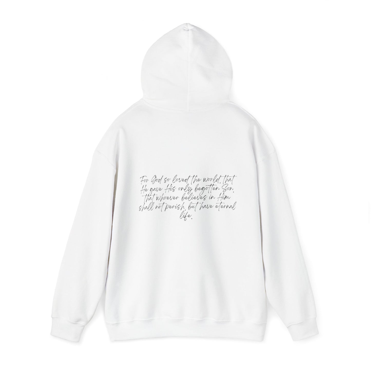 John 3:16 w/ Full Scripture On Back Unisex Heavy Blend™ Hooded Sweatshirt