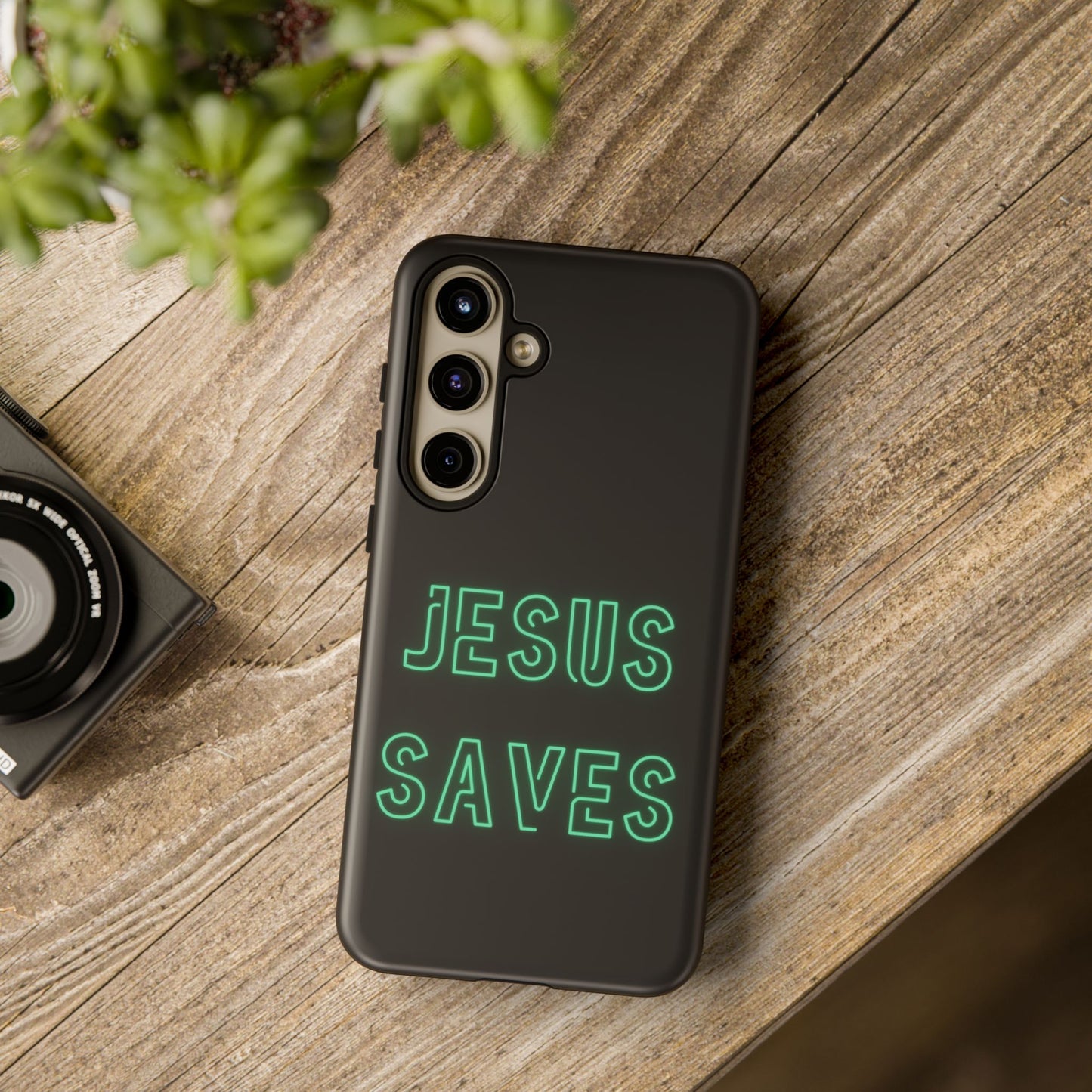 Jesus Saves Neon Signage Green Tough Cases