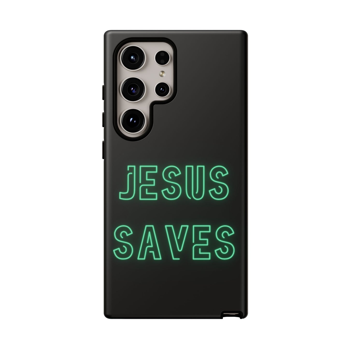 Jesus Saves Neon Signage Green Tough Cases