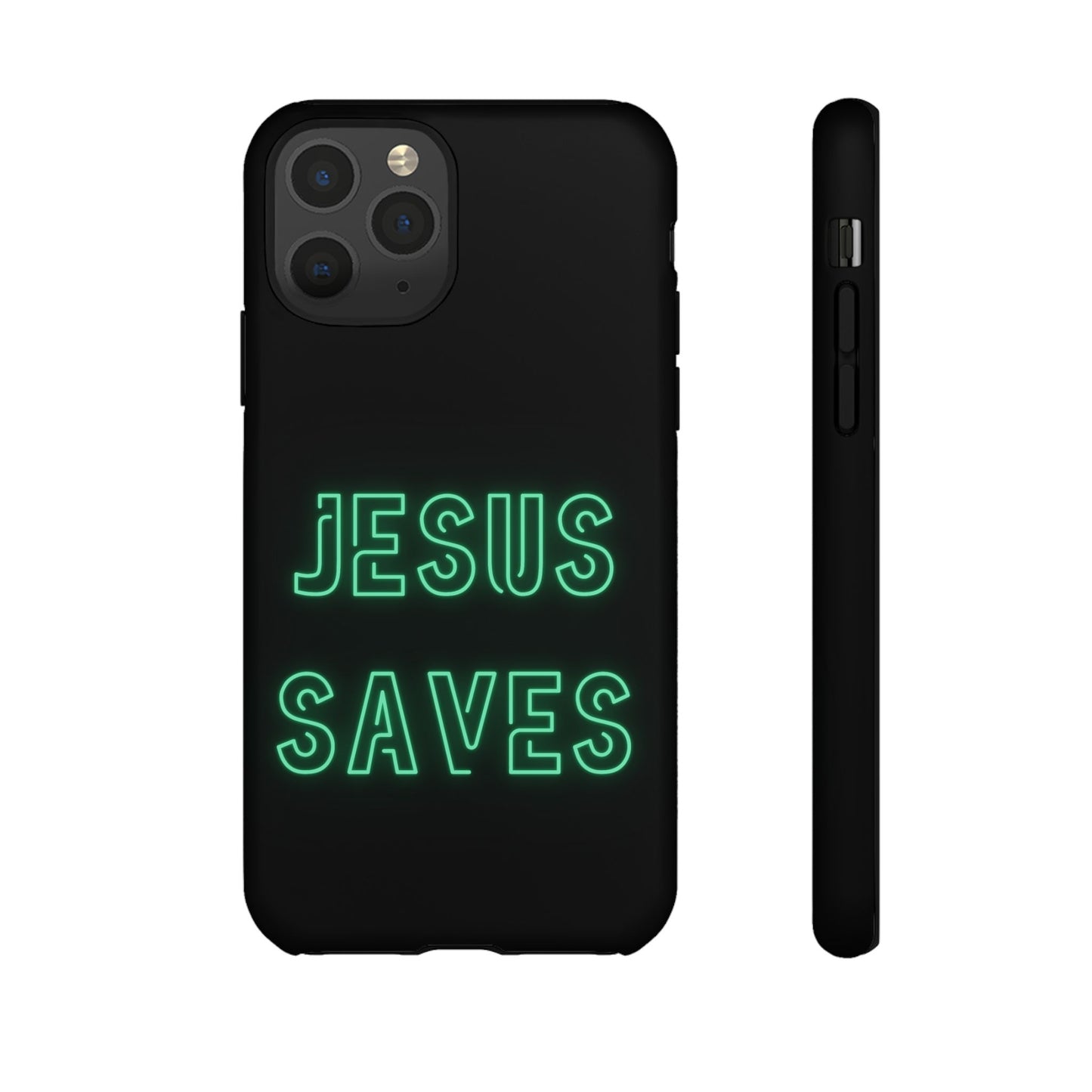 Jesus Saves Neon Signage Green Tough Cases