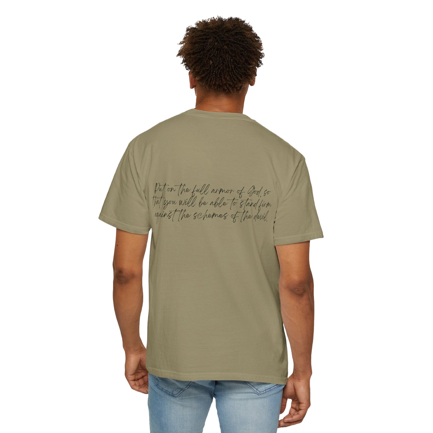 Ephesians 6:11 Armor w/Full Scripture on Back Unisex Garment-Dyed T-shirt