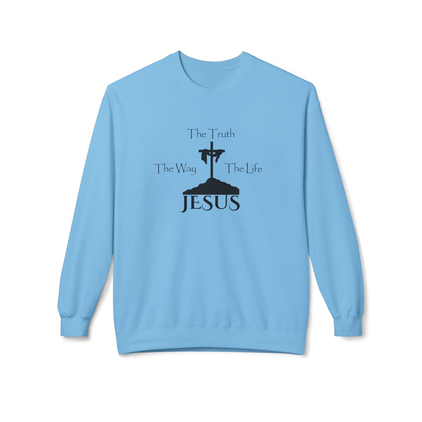 Jesus The Way The Truth The Life Unisex Midweight Softstyle Fleece Crewneck Sweatshirt