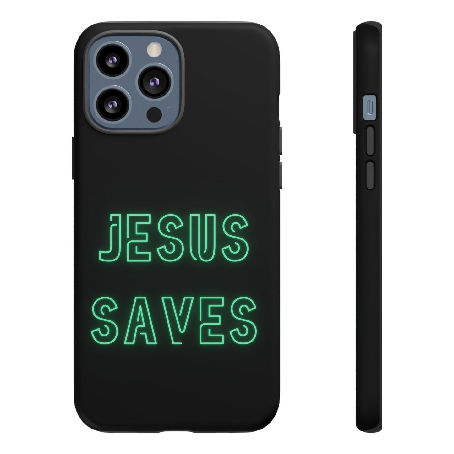 Jesus Saves Neon Signage Green Tough Cases