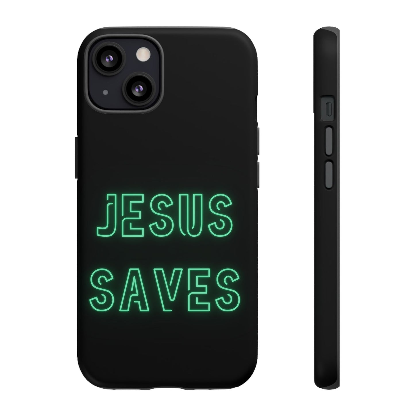 Jesus Saves Neon Signage Green Tough Cases