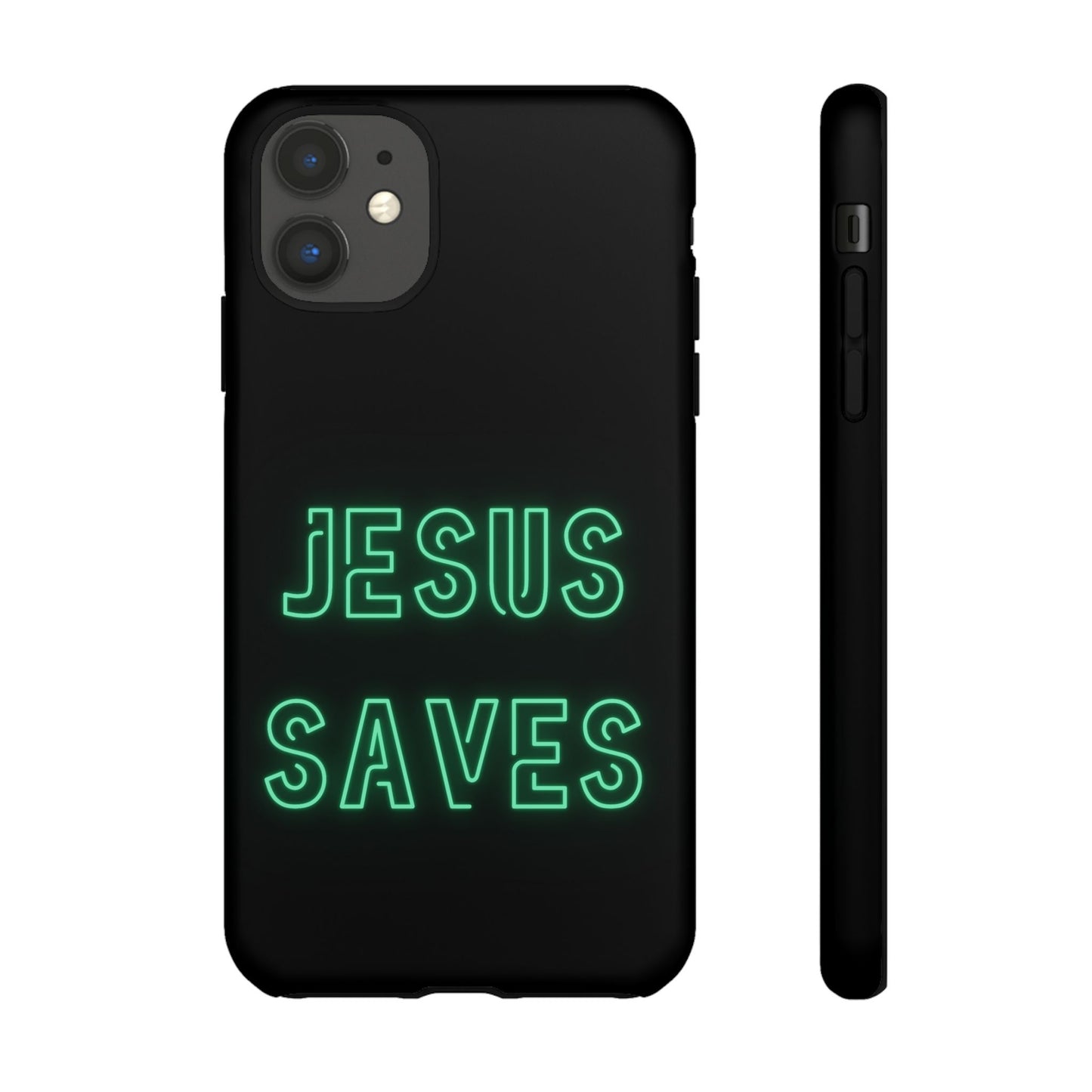 Jesus Saves Neon Signage Green Tough Cases