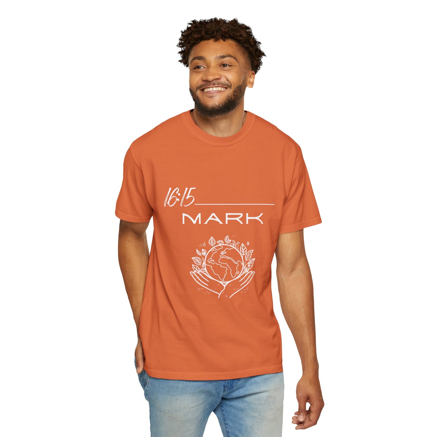 Mark 16:15 w/ Full Scripture on Back Unisex Garment-Dyed T-shirt