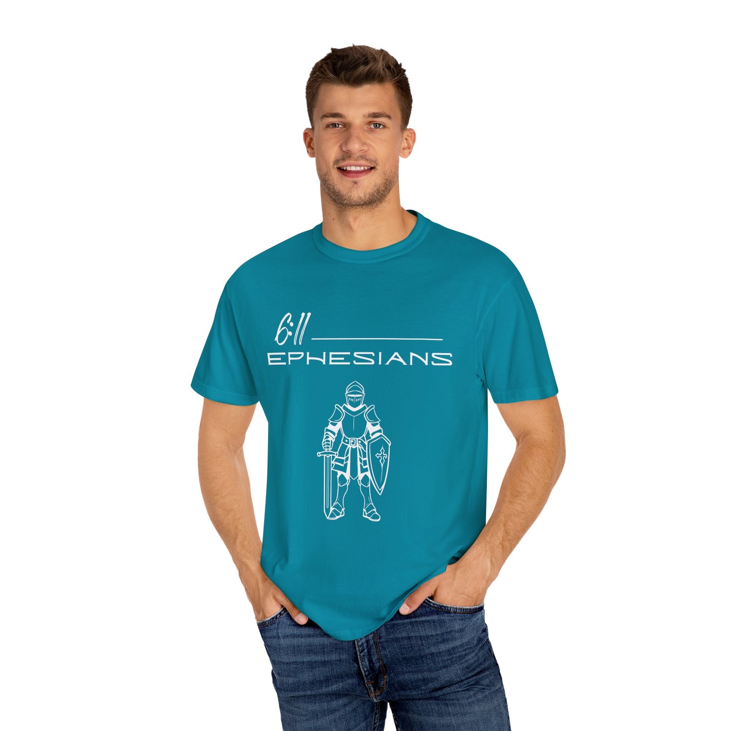 Ephesians 6:11 Armor w/ Full Scripture on Back Unisex Garment-Dyed T-shirt