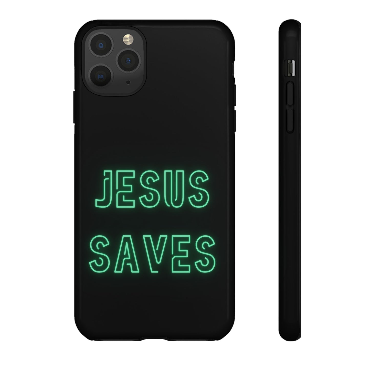 Jesus Saves Neon Signage Green Tough Cases