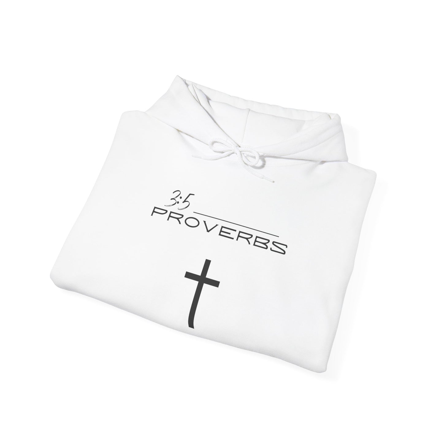 Proverbs 3:5 w/ Full Scripture On Back Unisex Heavy Blend™ Hooded Sweatshirt