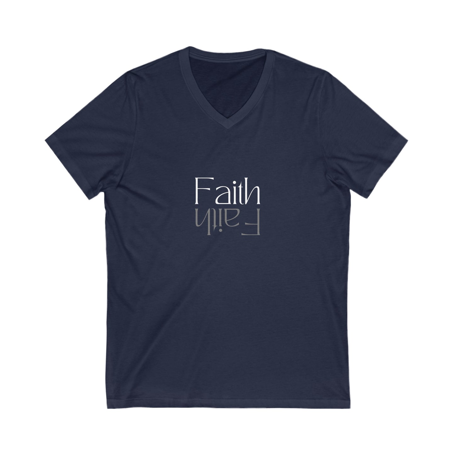 Faith V Neck Unisex Jersey Short Sleeve V-Neck Tee