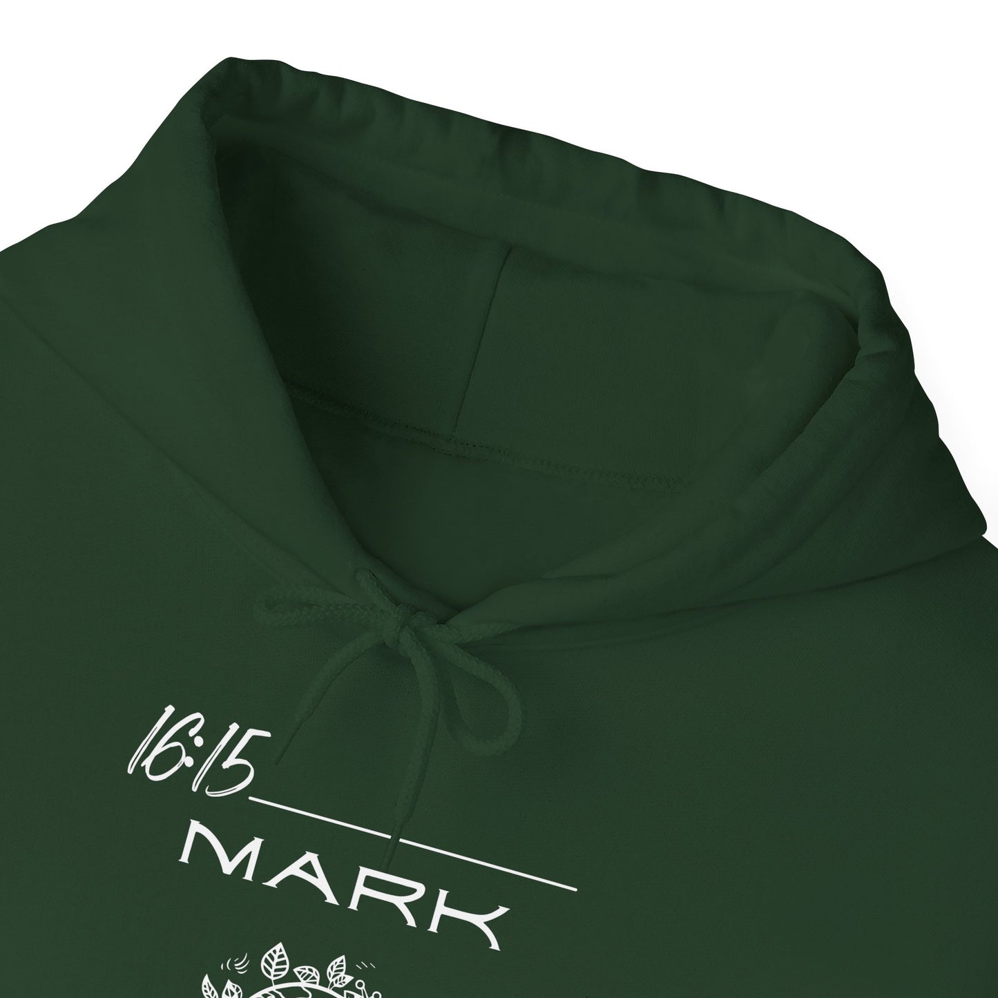 Mark 16:15 w/ Full Scripture On Back Unisex Heavy Blend™ Hooded Sweatshirt