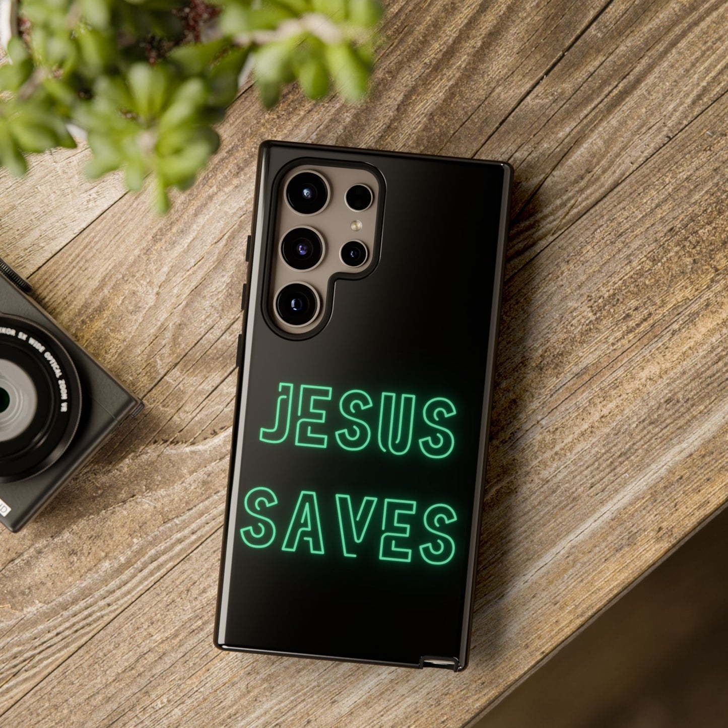 Jesus Saves Neon Signage Green Tough Cases