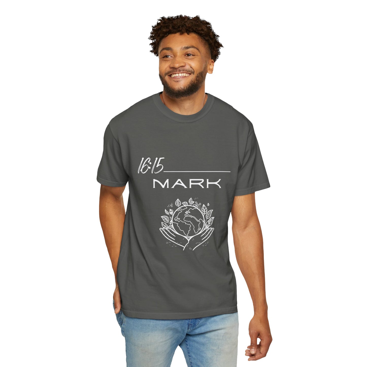 Mark 16:15 w/ Full Scripture on Back Unisex Garment-Dyed T-shirt