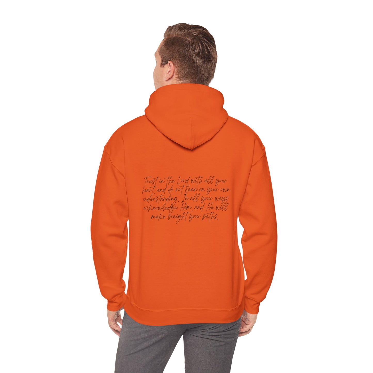 Proverbs 3:5 w/ Full Scripture On Back Unisex Heavy Blend™ Hooded Sweatshirt