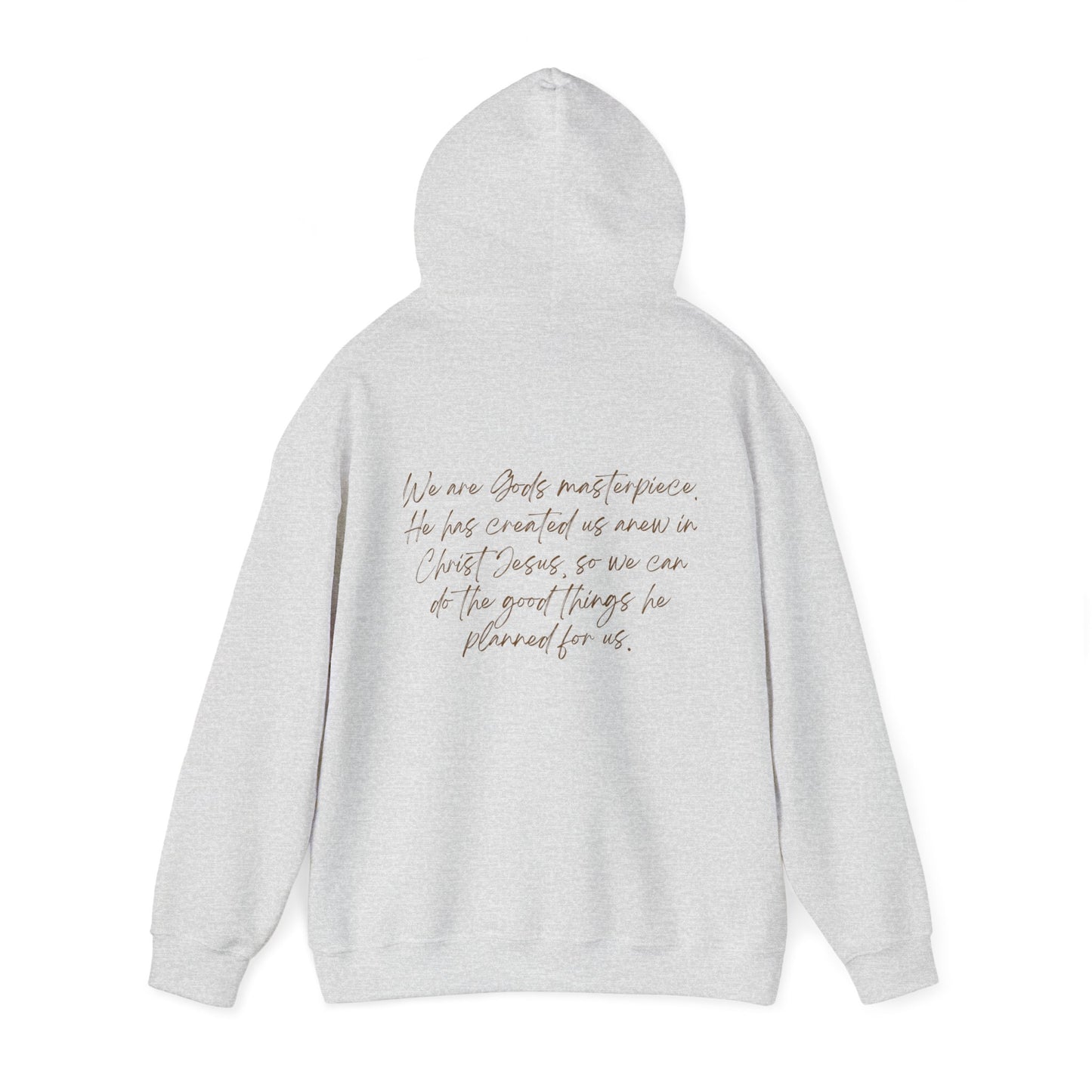 Ephesians 2:10 w/Full Scripture On Back Unisex Heavy Blend™ Hooded Sweatshirt