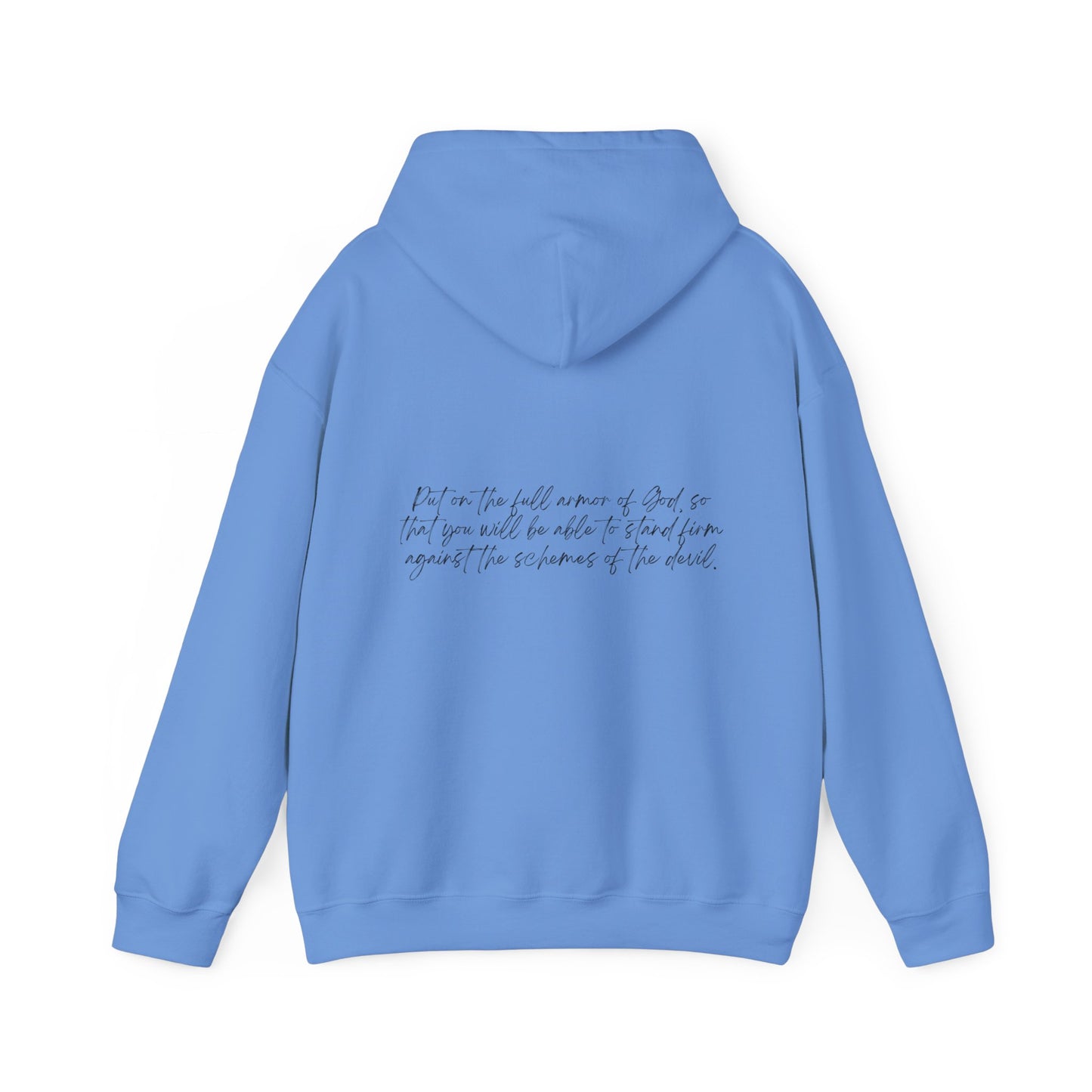 Ephesians 6:11 Armor w/ Full Scripture on Back Unisex Heavy Blend™ Hooded Sweatshirt