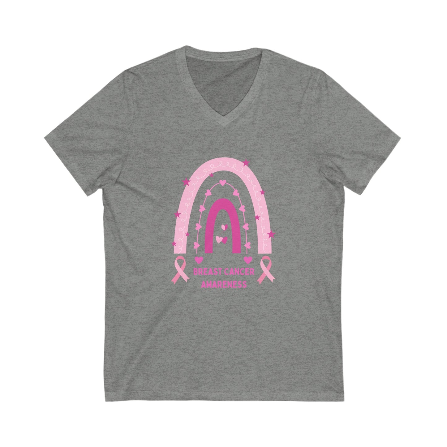 Breast Cancer Awareness Unisex Jersey Short Sleeve V-Neck Tee