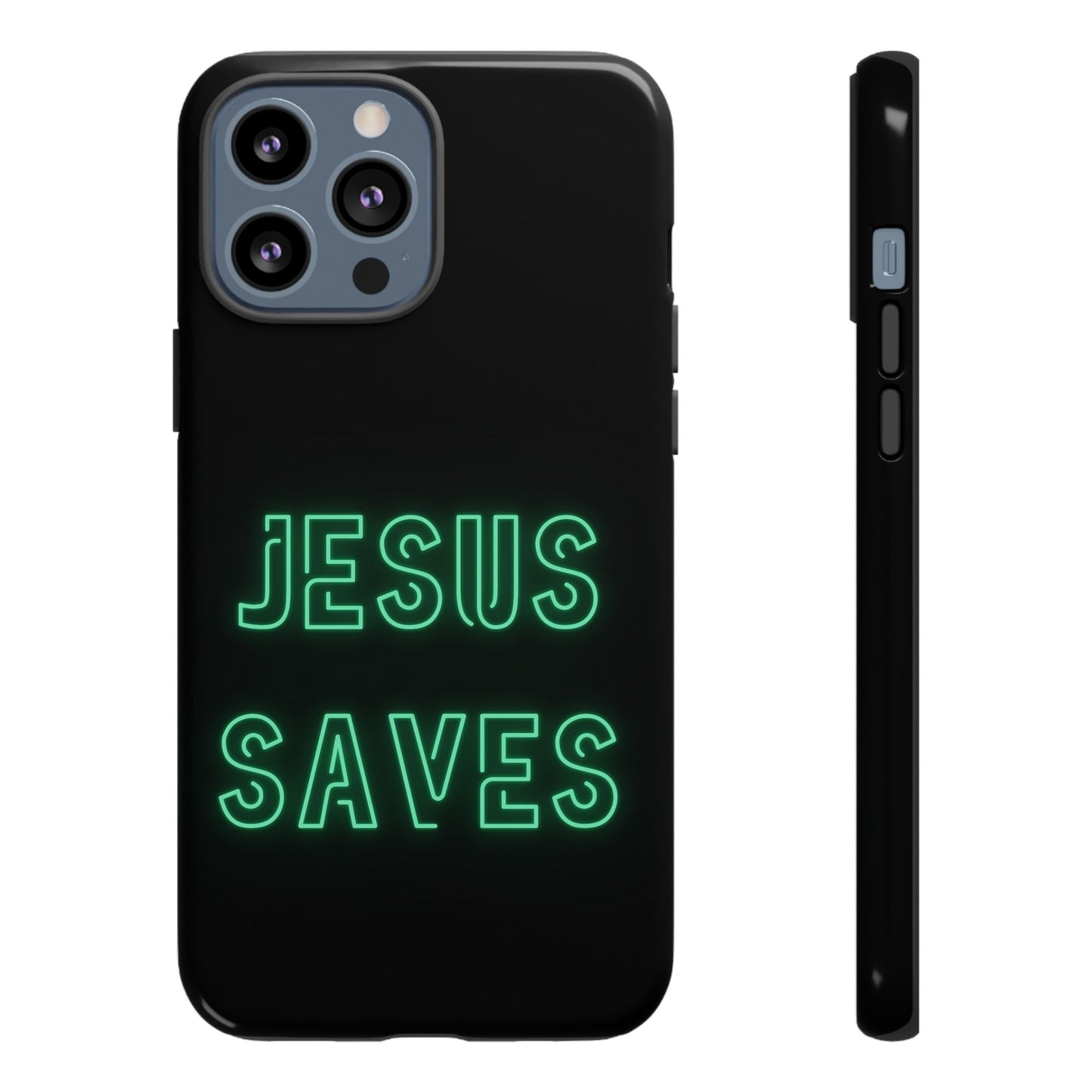 Jesus Saves Neon Signage Green Tough Cases