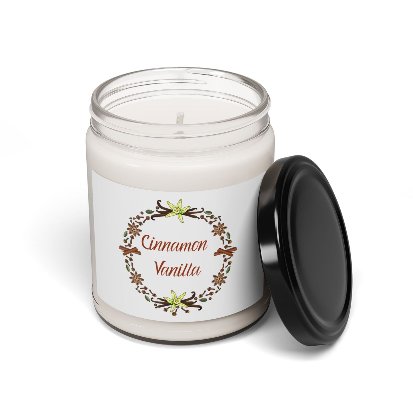 Cinnamon Vanilla Scented Soy Candle, 9oz