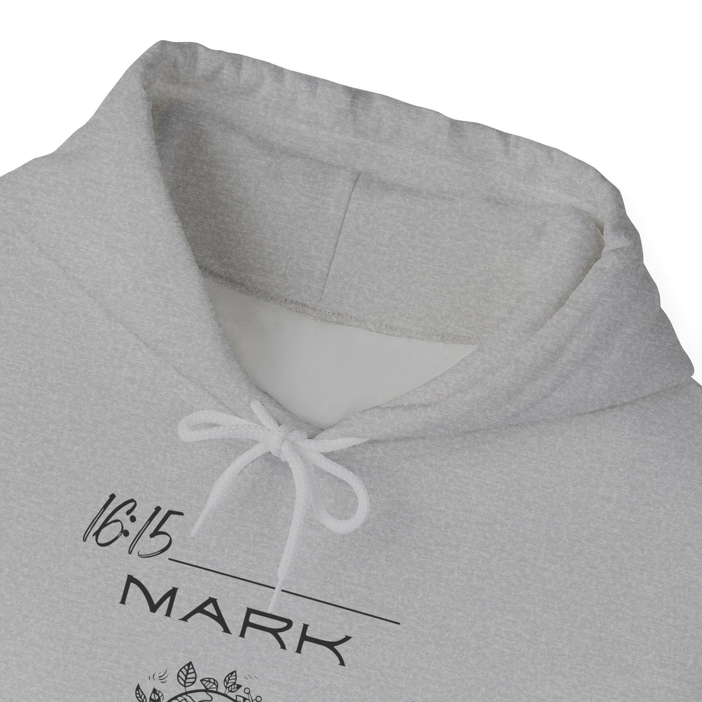 Mark 16:15 w/ Full Scripture On Back Unisex Heavy Blend™ Hooded Sweatshirt