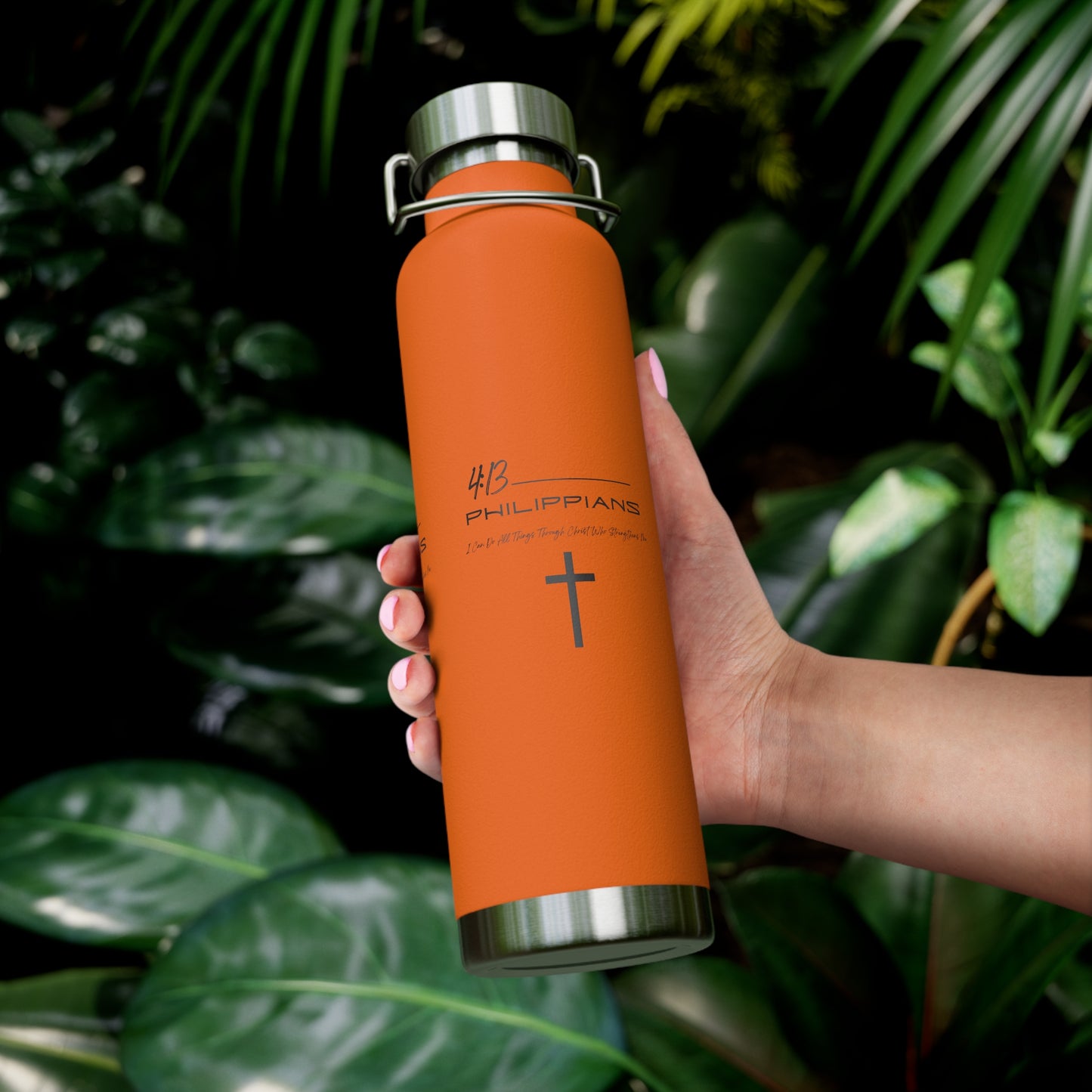 Philippians 4:13 Copper Vacuum Insulated Bottle, 22oz