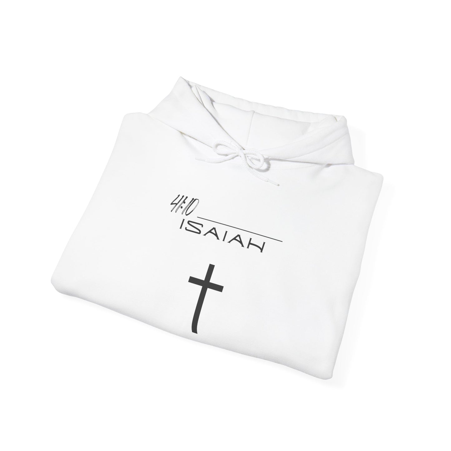 Isaiah 41:10 w/ Full Scripture On Back Unisex Heavy Blend™ Hooded Sweatshirt