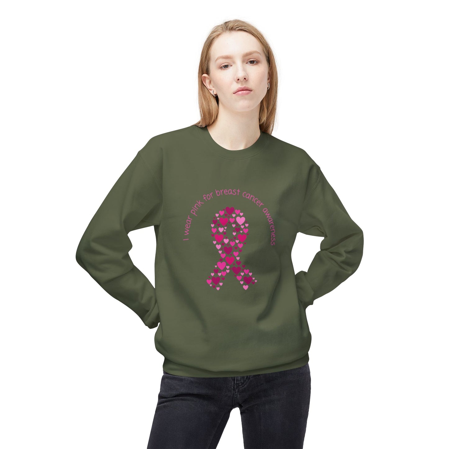 Breast Cancer Awareness Unisex Midweight Softstyle Fleece Crewneck Sweatshirt