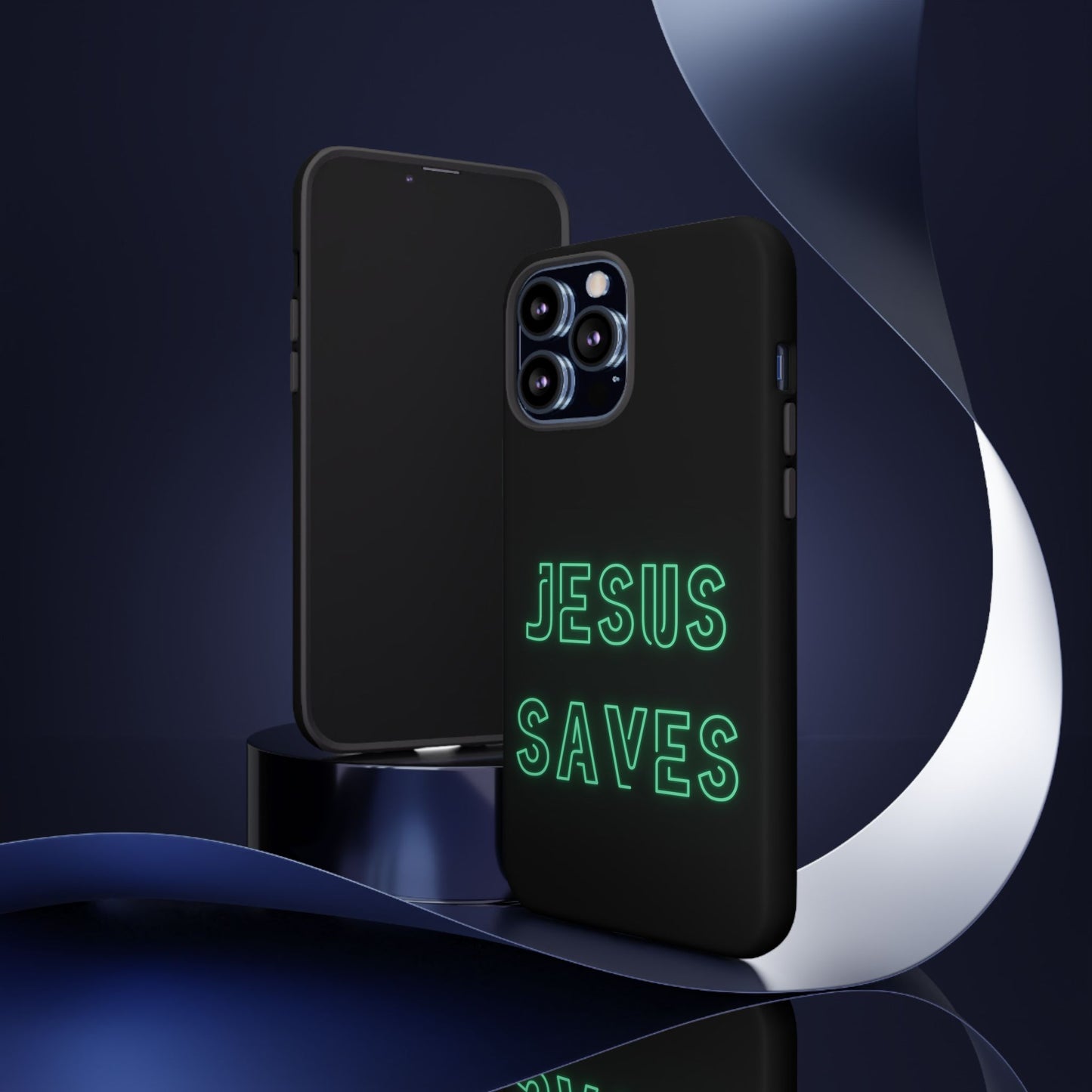 Jesus Saves Neon Signage Green Tough Cases