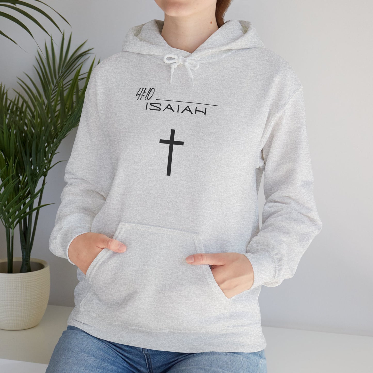 Isaiah 41:10 w/ Full Scripture On Back Unisex Heavy Blend™ Hooded Sweatshirt