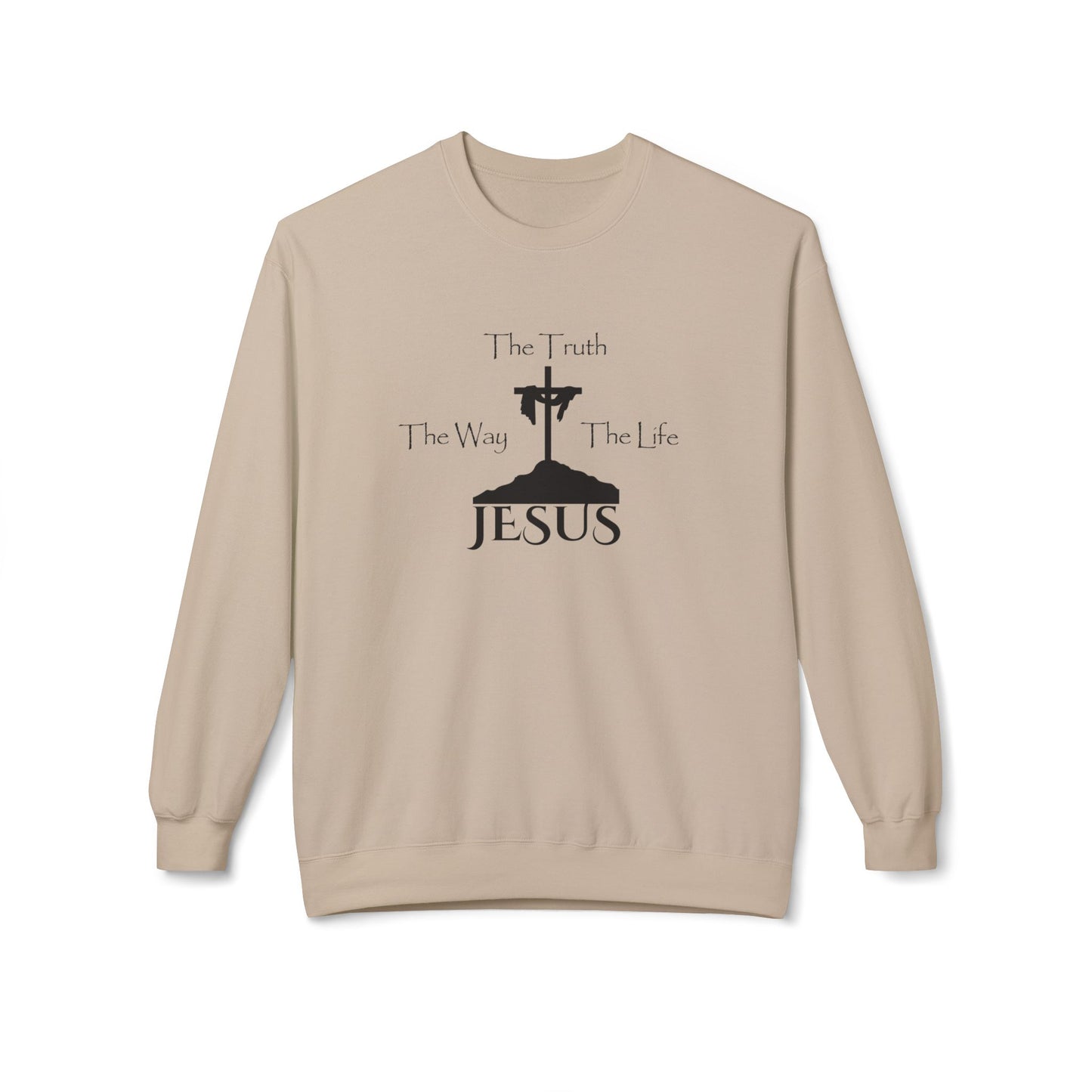 Jesus The Way The Truth The Life Unisex Midweight Softstyle Fleece Crewneck Sweatshirt